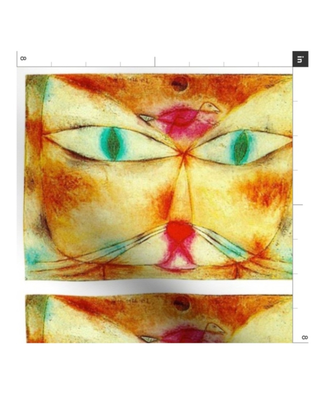 Klee Cat and Bird - Cotton Swatch